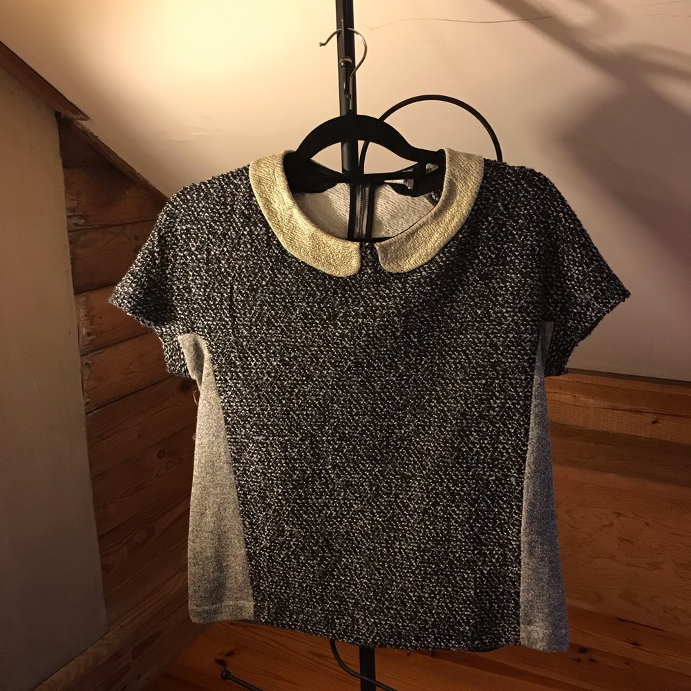 Anthropologie Collar Formal Wednesday Adams Top, EUC, XS